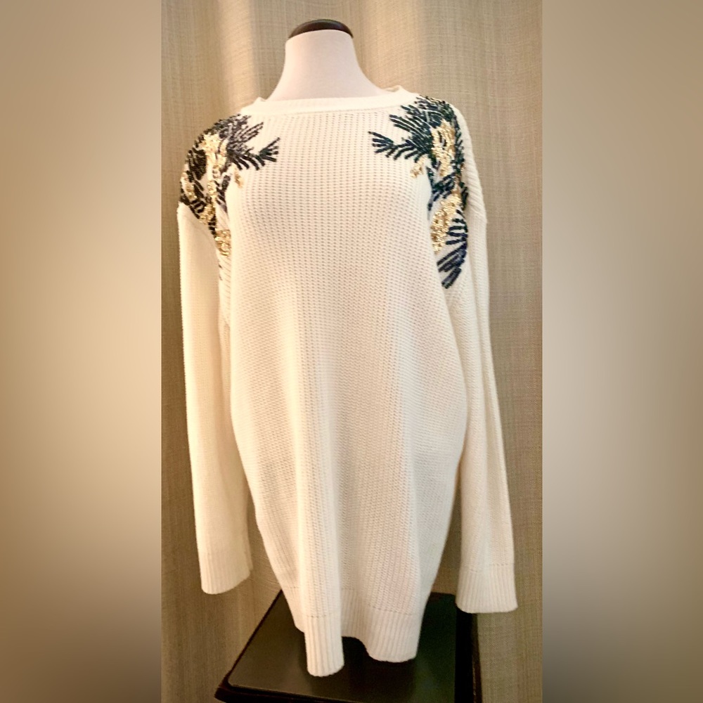 Gorgeous Lane Bryant Sweater Embellished w/sequins & beads angel wings 22/24 NWT